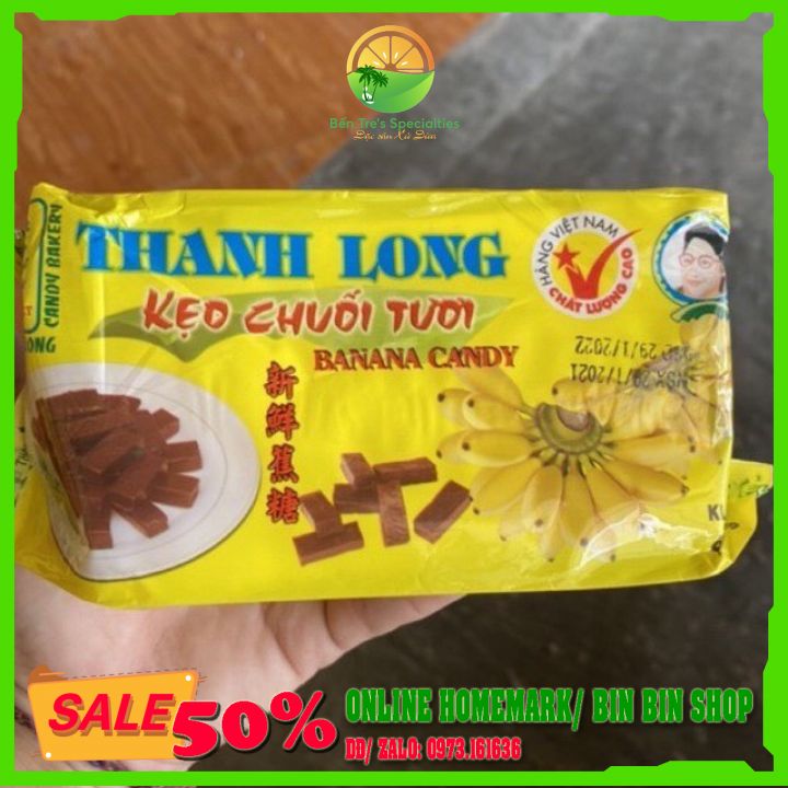 [Túi 480G] Kẹo chuối tươi Thanh Long- đồ ăn vặt