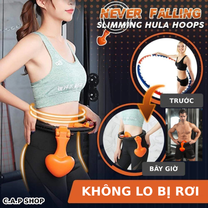 Bảng giá Vòng lắc eo thông minh giảm mỡ bụng giảm cân Nữ và Nam Massage Hula Hoop để tập thể hình Gym cho thon gọn có đồng hồ đo số vòng
