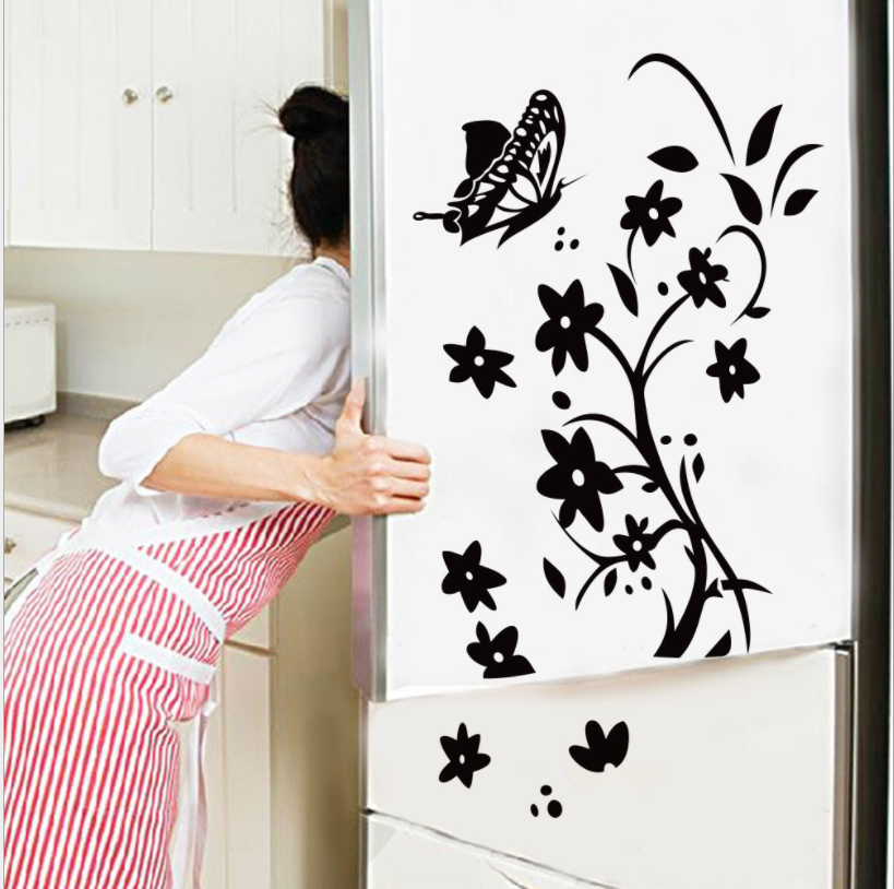 HCM Decal trang trí tường - Hoa Văn Đen tinh tế