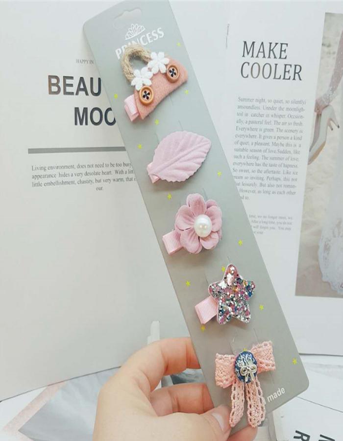 [HCM]Set 05 kẹp tóc siêu dễ thương cho bé gái