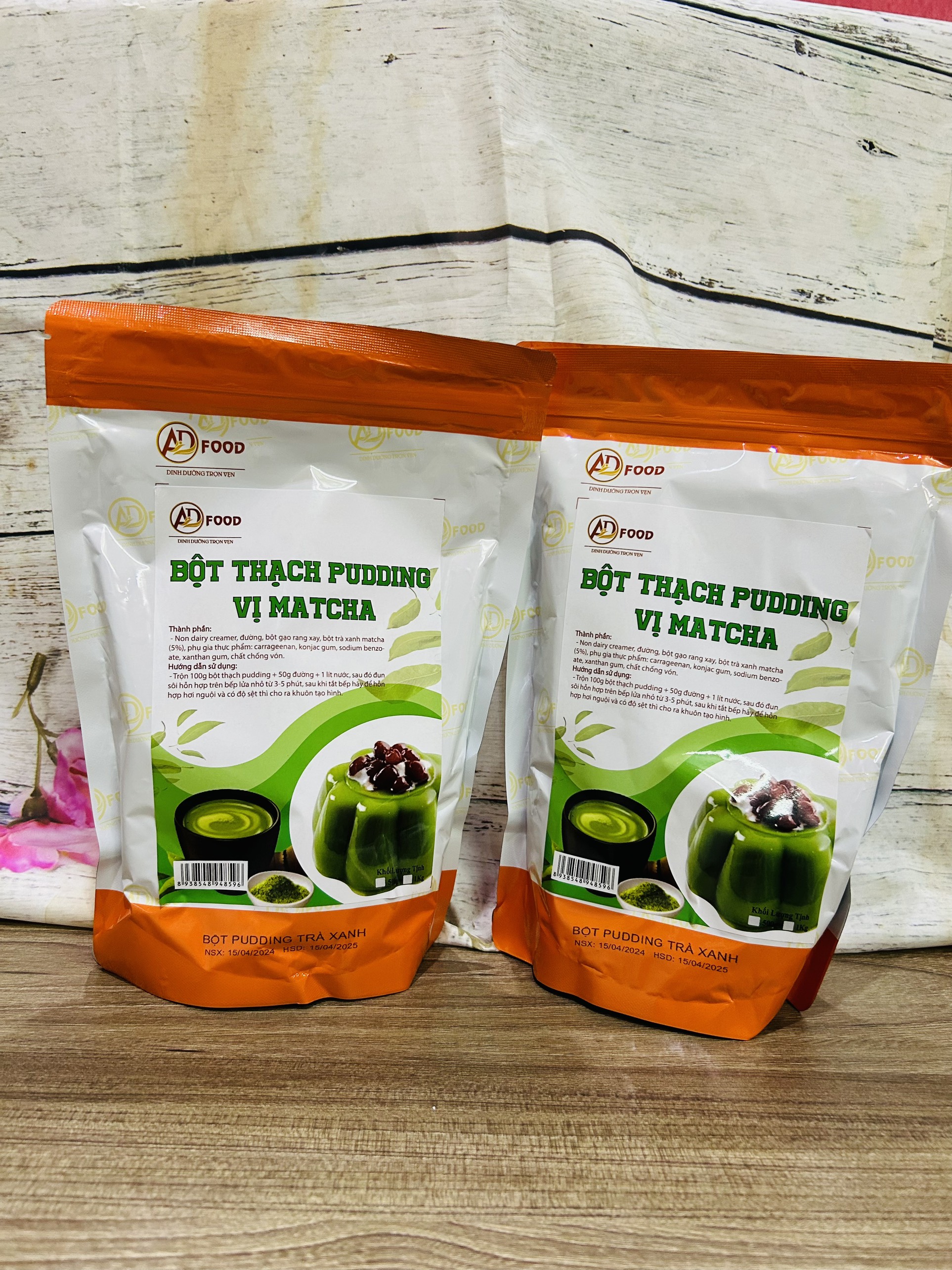 Túi 100gr dùng thử bột pudding vị matcha