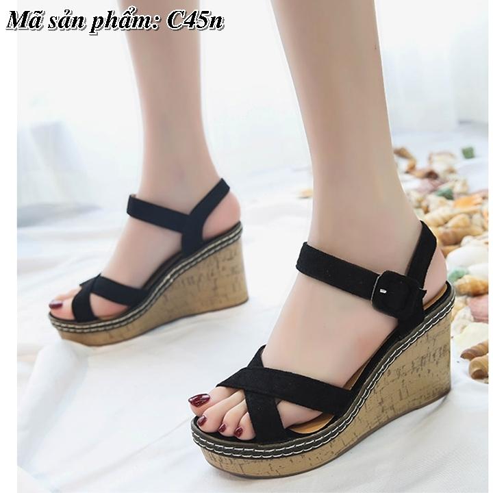 Giày xăng đan nữ đế xuồng quai chéo C45n