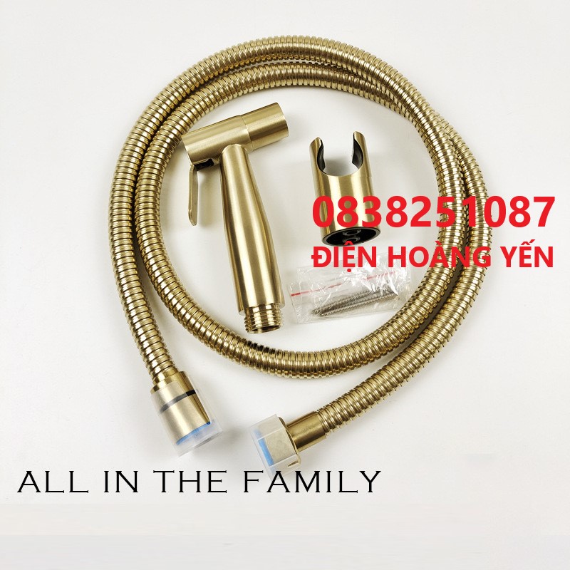 bộ xịt vệ sinh inox 304 mạ vàng cao cấp