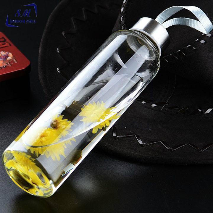 Bình Thuỷ Tinh Đựng Nước 500ML Dây Xách NẮP