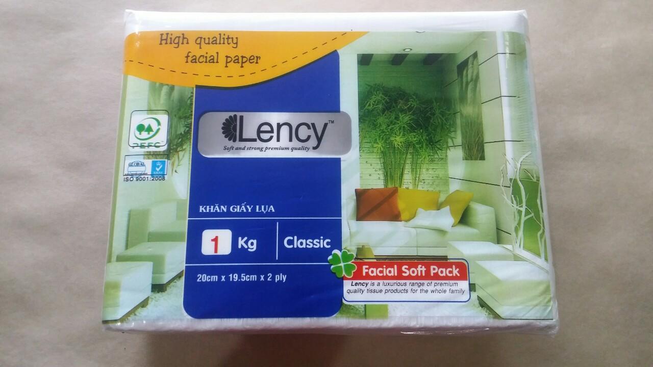 Combo 4 gói Khăn giấy lụa Lency gói tiết kiệm 1 kg ( 2 lớp )