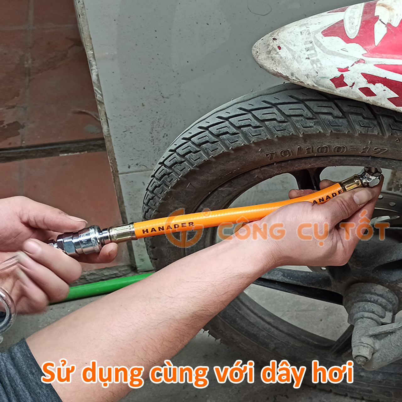 Đầu bơm lốp xe máy thay nhanh PH20