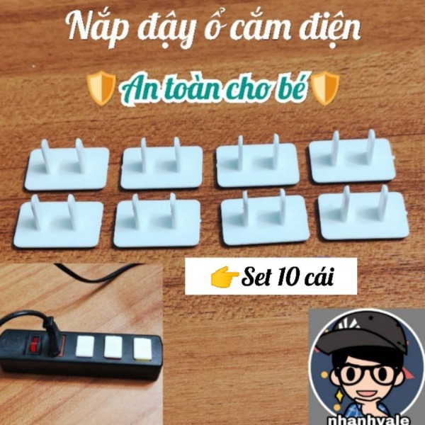 (Set 10 Cái) Nắp Đậy, Nút Bịt Ổ Cắm Điện An Toàn Cho Bé