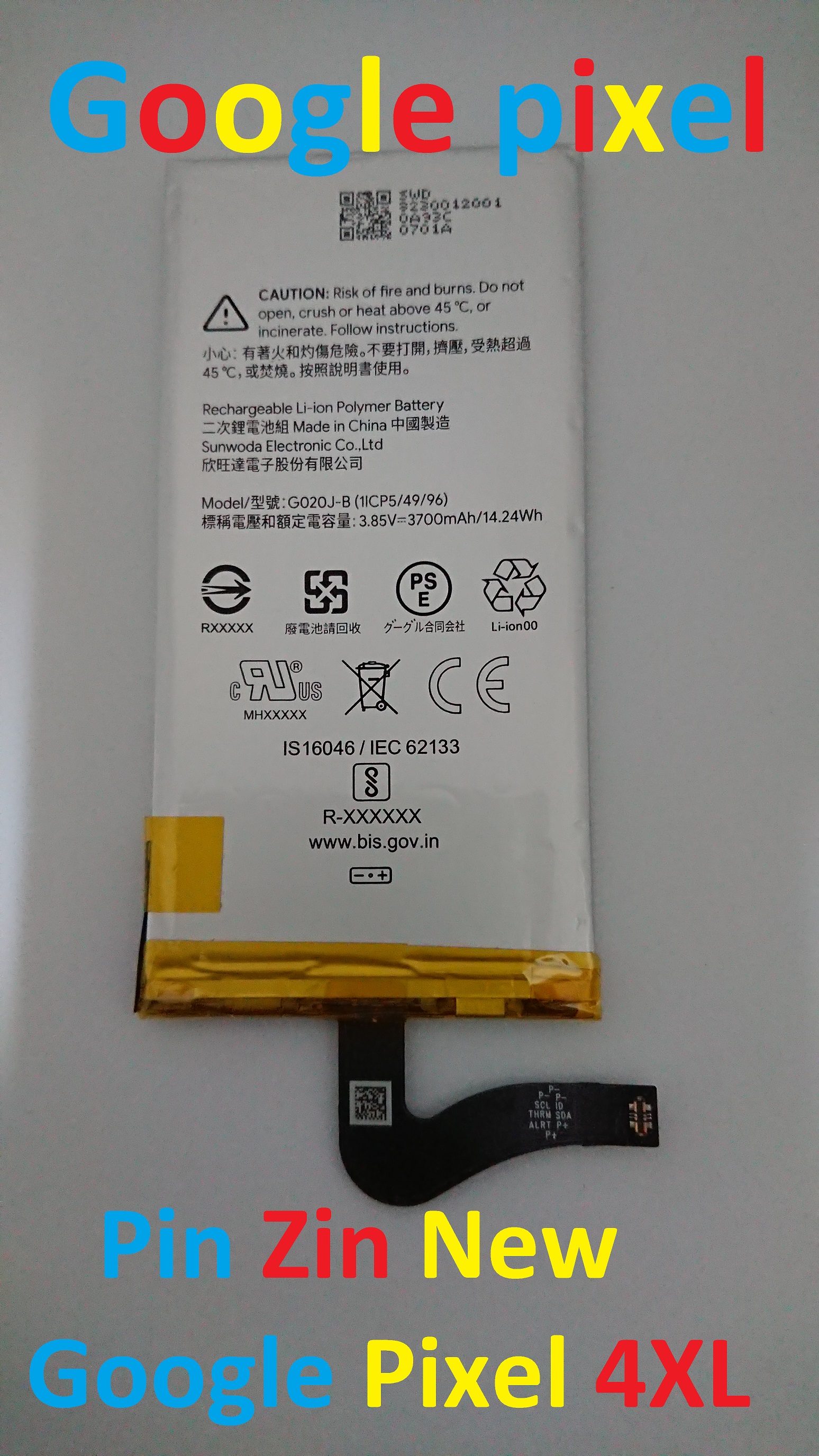 PIN ZIN NEW-ORIGINAL BATTERY GOOGLE PIXEL 4XL : G020J-B
