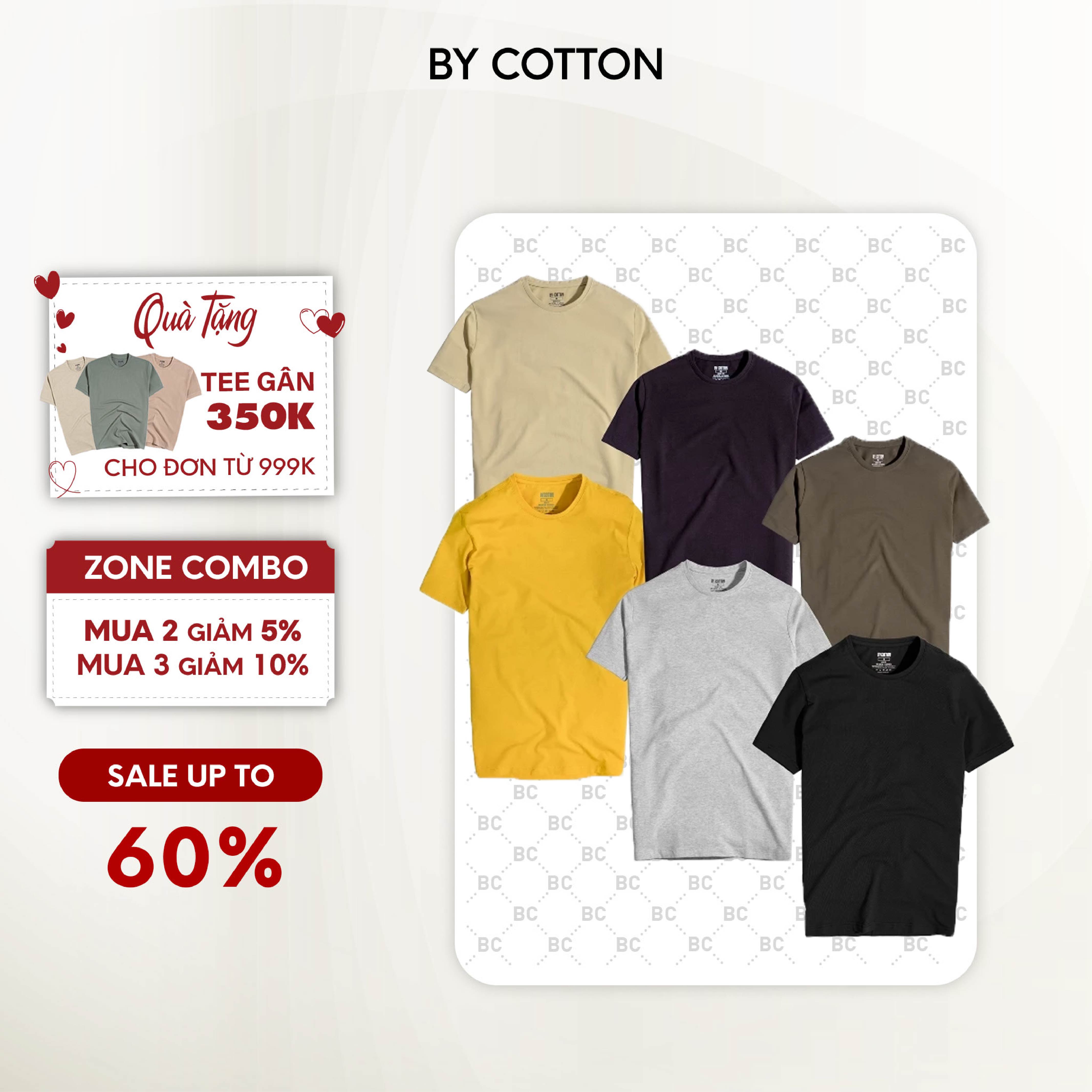 Áo Thun Nam Cao Cấp Cổ Tròn Basic Tee Multi Color BY COTTON