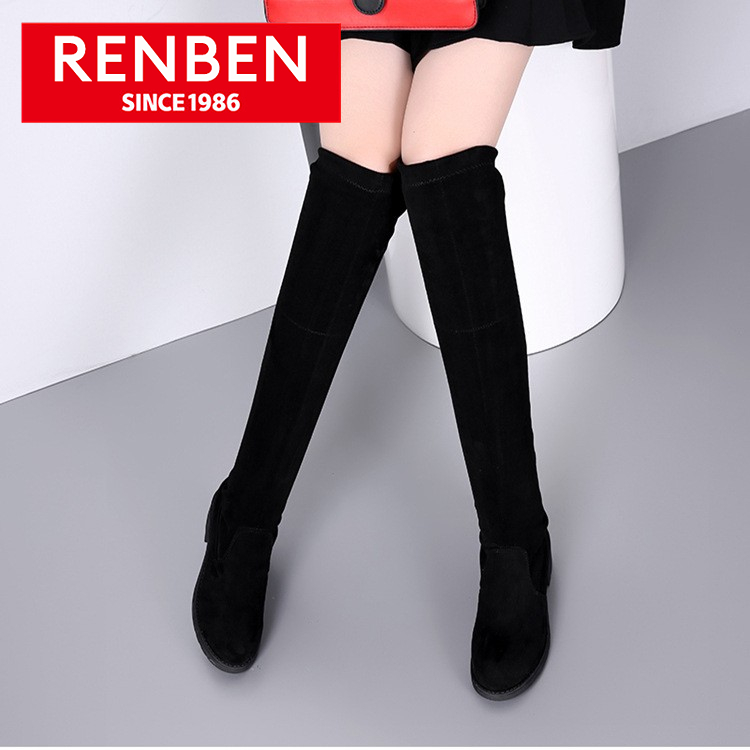Renben female Korean boots elastic over-the-knee, cao-top women's boots