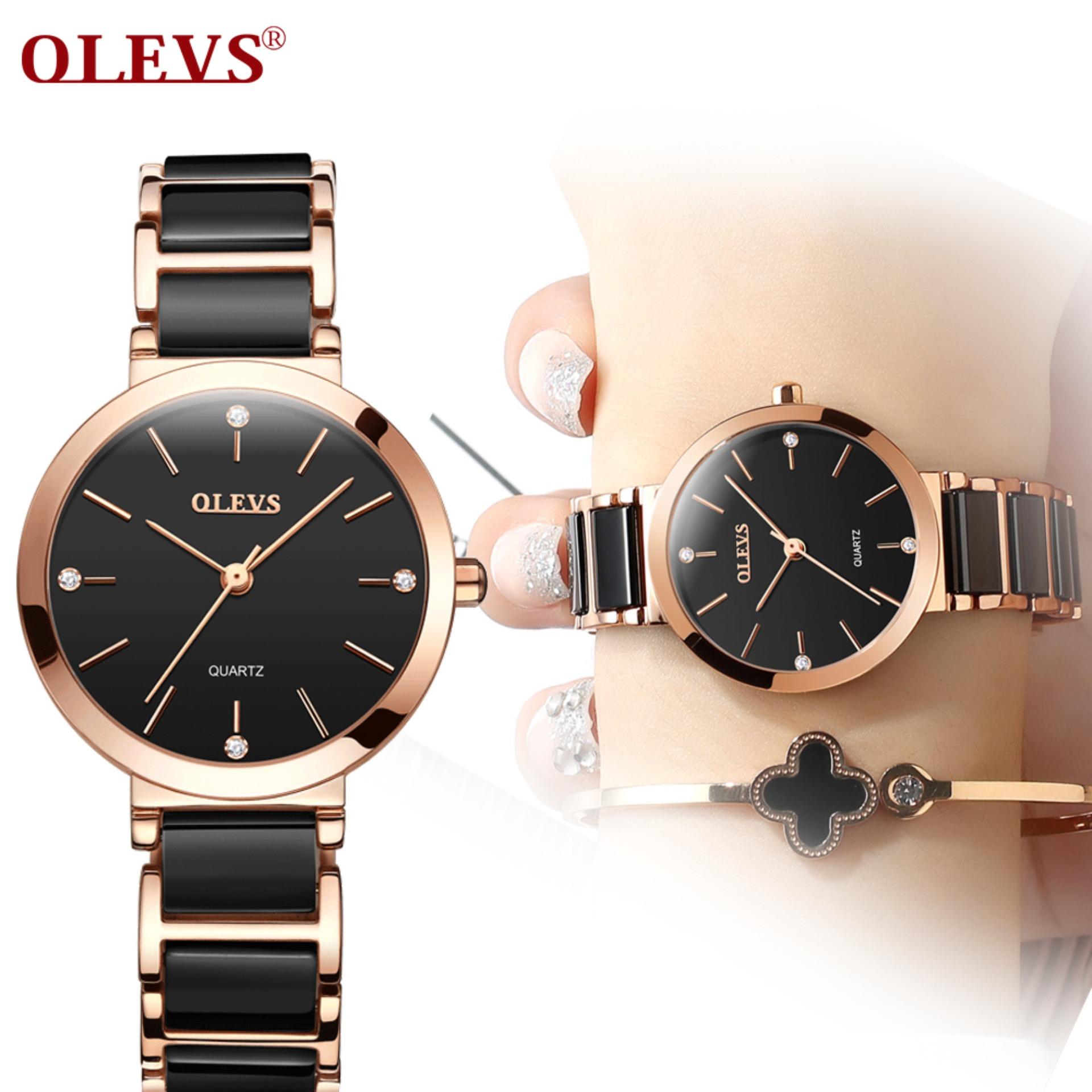 OLEVS Women's watch Genuine new ceramic watch Trend Korean version simple fashion French small group watch