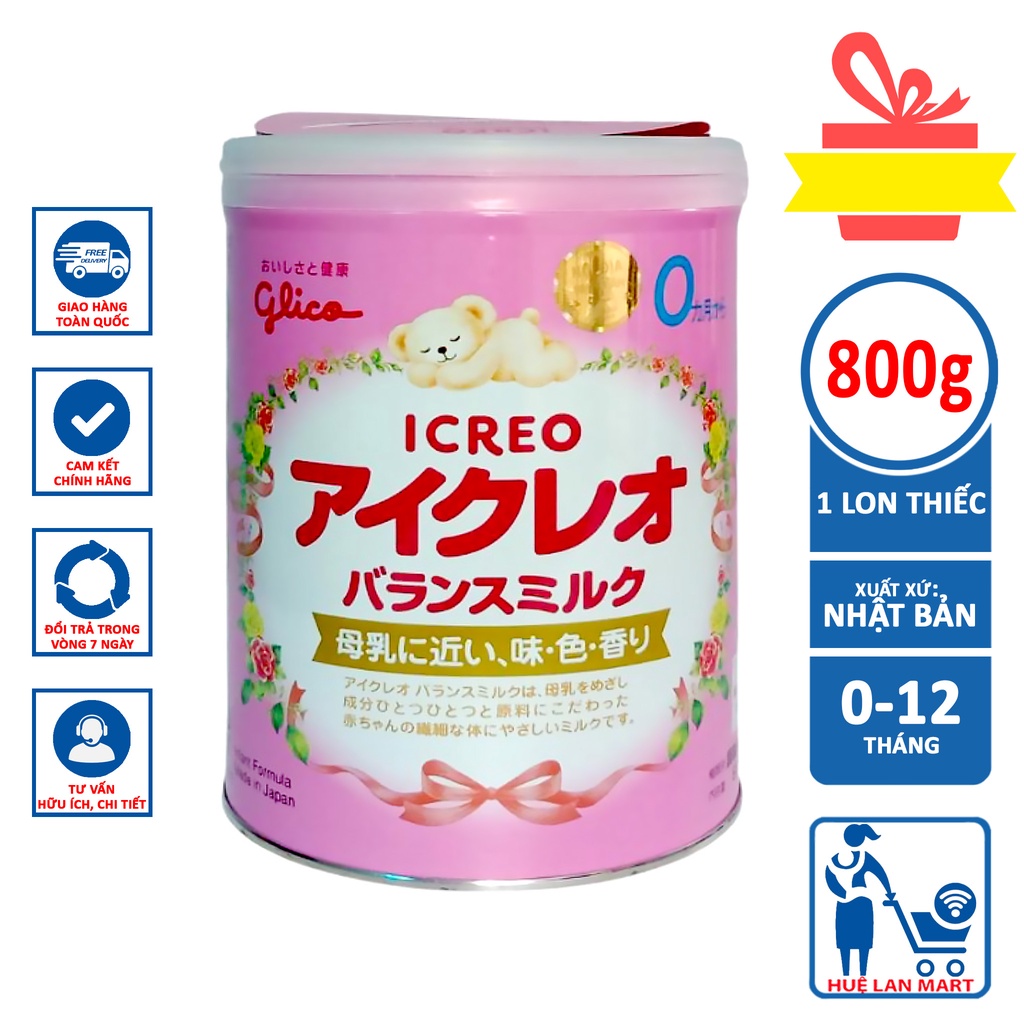 Sữa Bột Glico Icreo Số 0 - Hộp 800g (Cho trẻ 0~12 tháng tuổi)