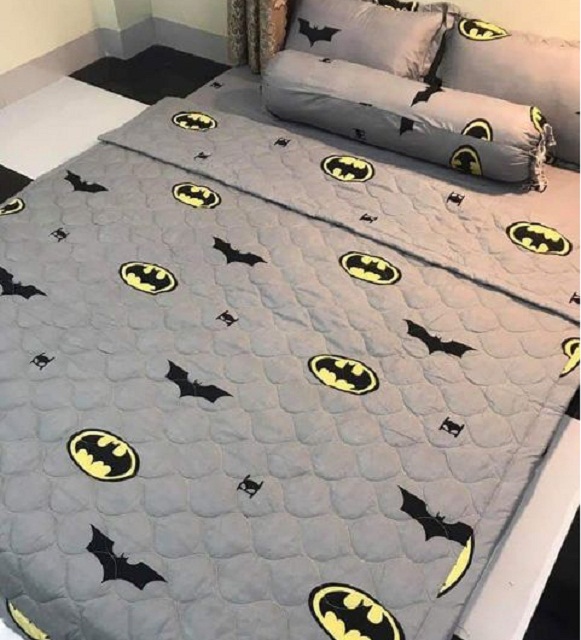 (FreeShip MAX) Bộ Ga Gối Cotton Poly Mẫu Con Dơi