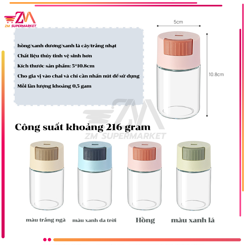 Spice Shaker, plastic spice jar, high quality kitchen button press glass spice jar, smart spice jar-anti-warm and leak-proof, better quantity control