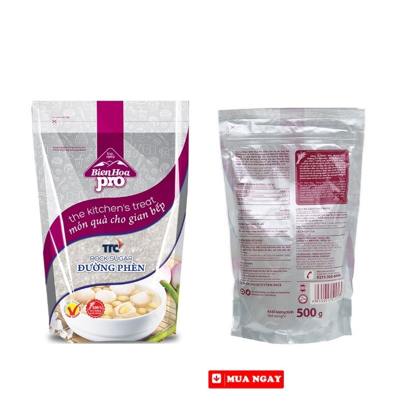 Đường phèn Biên Hòa Pro hạt nhỏ 500g