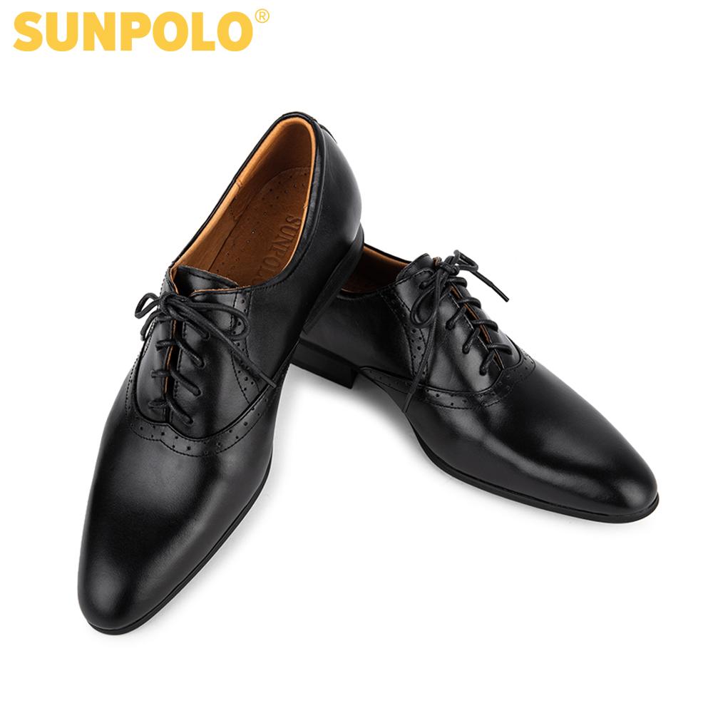 Giày Tây Nam Da Bò SUNPOLO KS5572D (Đen)