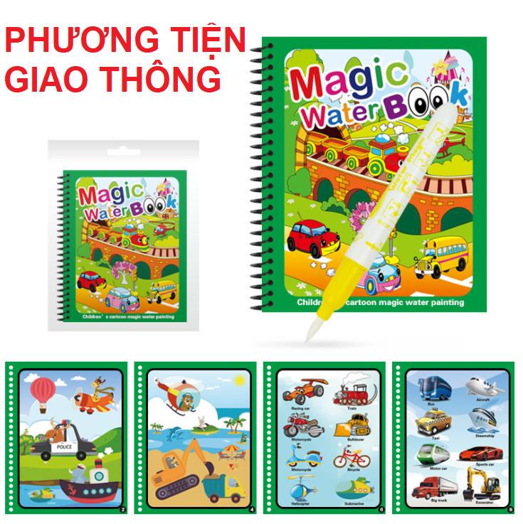 Sách tô màu nước ma thuật - Tập tô màu nước thần kỳ Magic Water Book