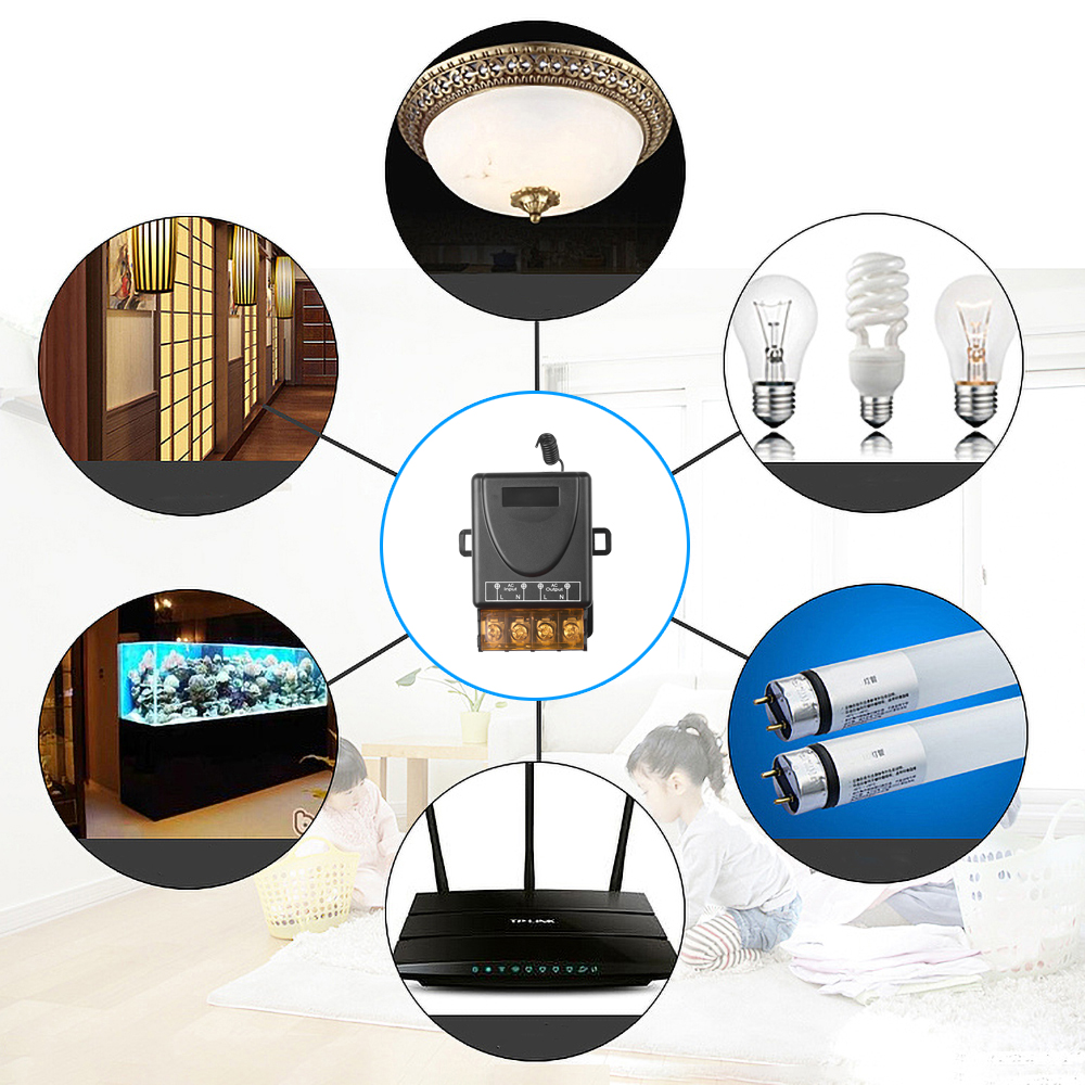 Newest 220V 30A relay Wireless RF Remote Control Switch 1 Transmitter+ 1Receiver 433MHz Remote controller