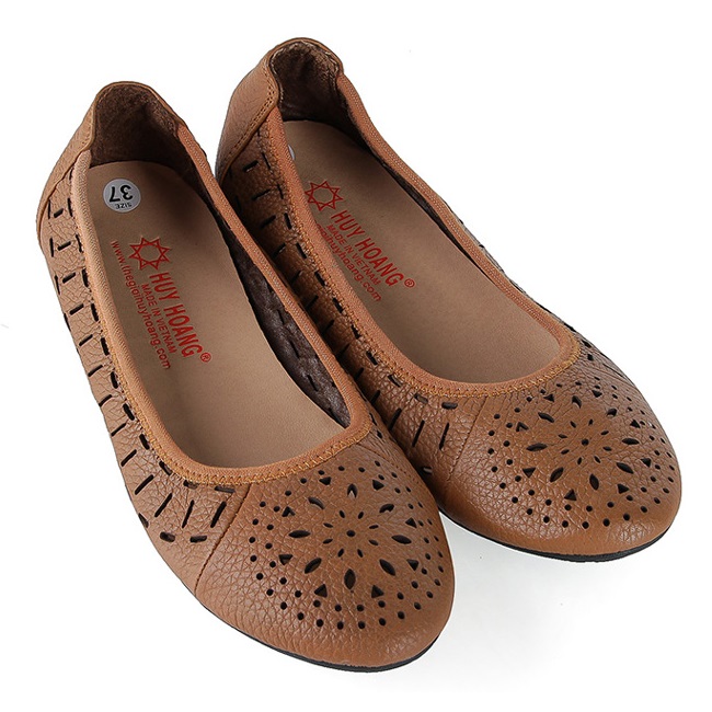 Giày nữ hoa văn da bò màu da, đen, nâu HK7950-51-52