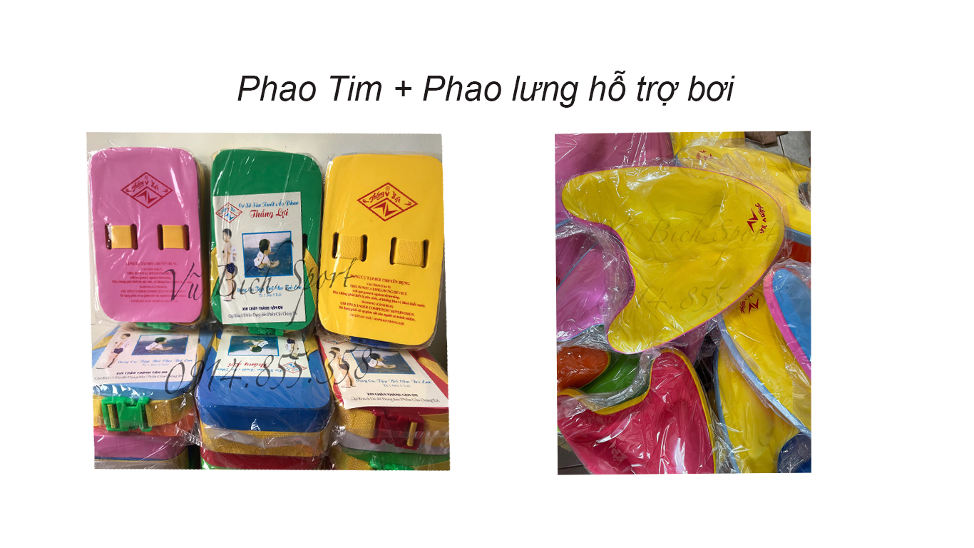 Phao lưng + Phao Tim hỗ trợ tập bơi