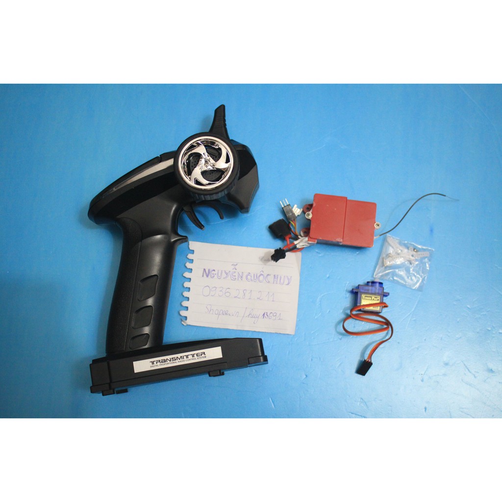 Bộ điều khiển Tx Rx FT009 + servo xanh (có video hướng dẫn kết nối ở phần mô tả)