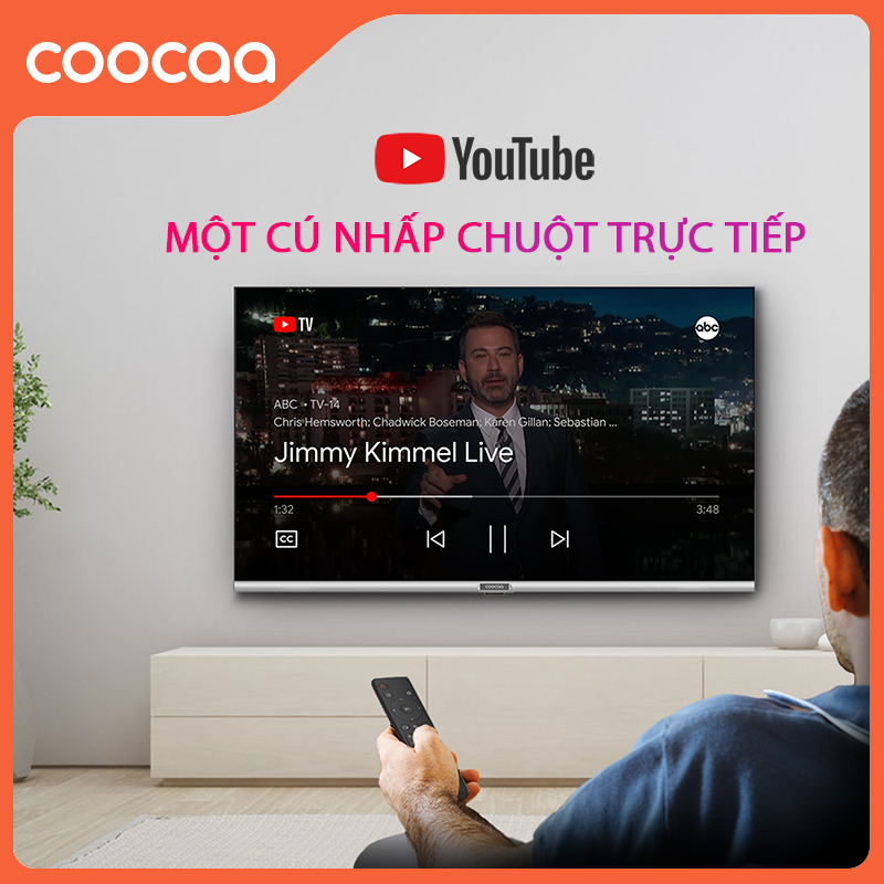 Tivi 55 inch Giá Rẻ SMART TV 4K COOCAA 55 inch viền mỏng - Youtube - Model 55S3U Pro Games mode, Dolby audio, Youtube , Bảo Hành 2 Năm, 1 năm ClipTV