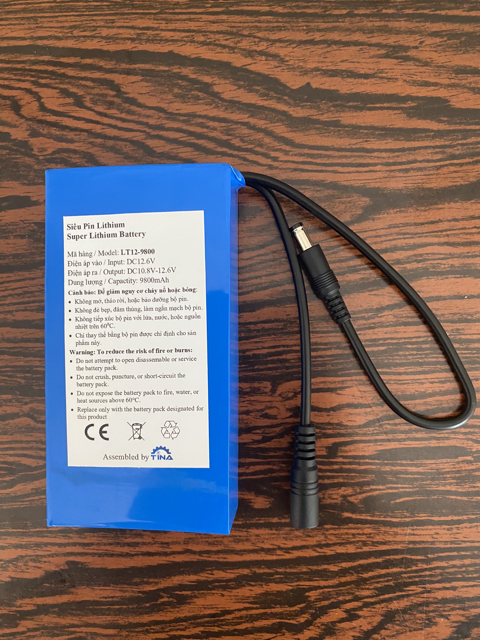 Pin Lithium 12V-9,8Ah (9800mAh)
