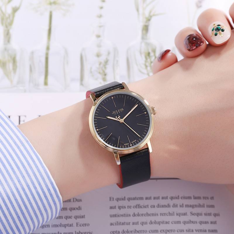 Đồng hồ nữ JULIUS JA-814 dây da (4 màu)