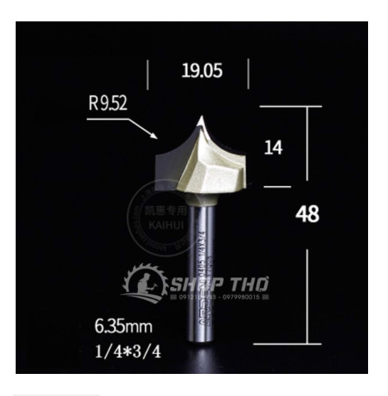Mũi phay Arden 0405  đánh chỉ góc nhọn