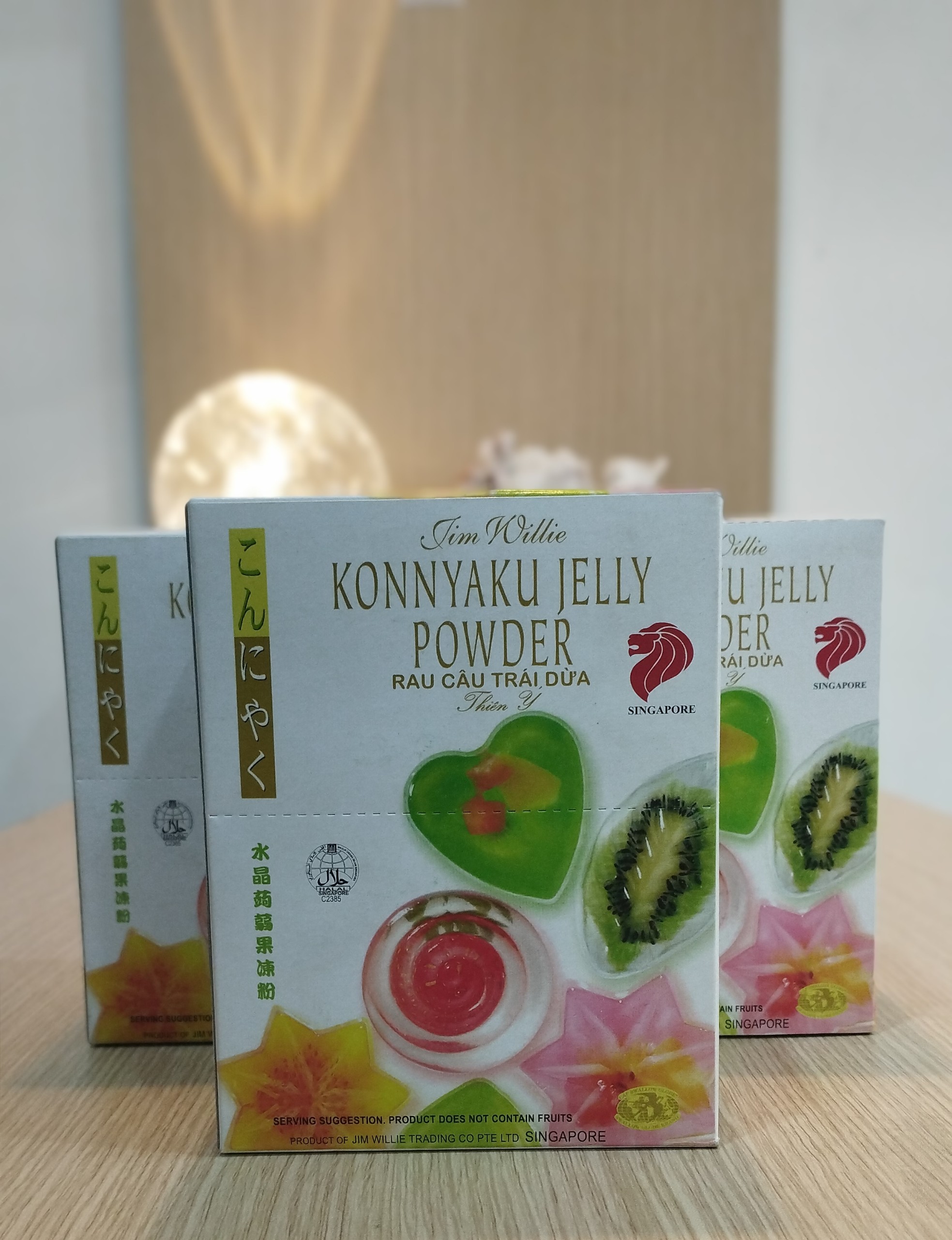 [HCM]Bột Rau Câu trái dừa Singapore Jelly Thiên Ý - 12 gói/Hộp