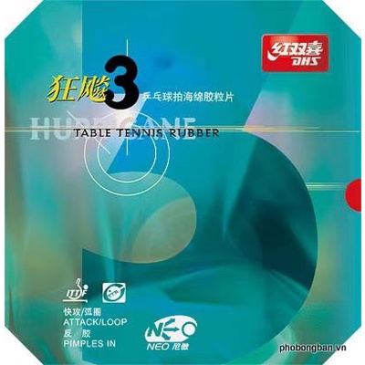 Mặt vợt bóng bàn dhs hurricane 3 chợ neo - hàng chính hãng