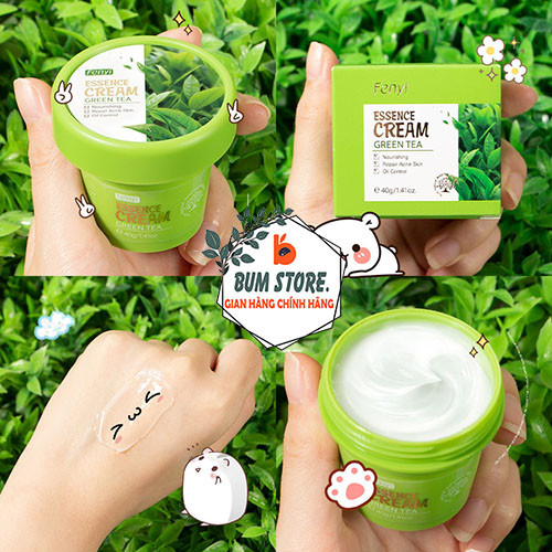 Kem dưỡng trắng da mặt Fenyi chiết xuất trà xanh 40g, Kem dưỡng da mặt trà xanh nuôi dưỡng sâu cho da hiệu quả - BUM STORE