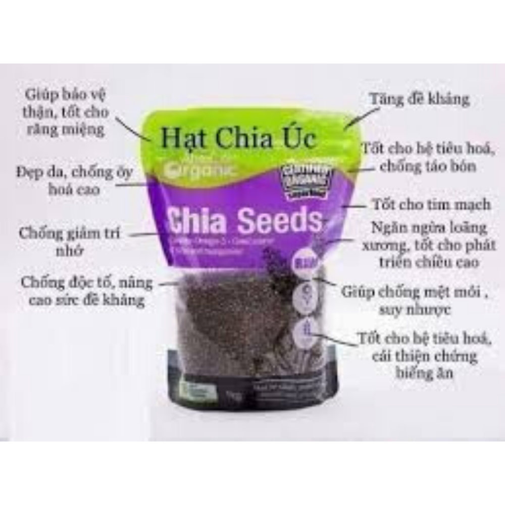 Hạt chia tím Úc 1kg - Chia nhập khẩu Úc thương thiệu Absolute Organic