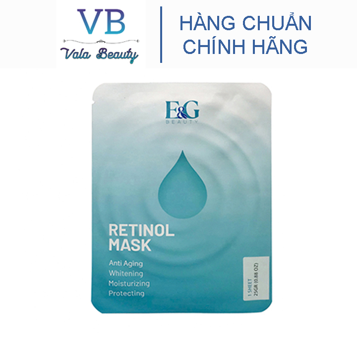 Mặt nạ Retinol E G Beauty Hàn Quốc hộp 3 miếng Vala Beauty mờ nhăn cấp ẩm giúp da căng bóng tạm biệt lão hóa