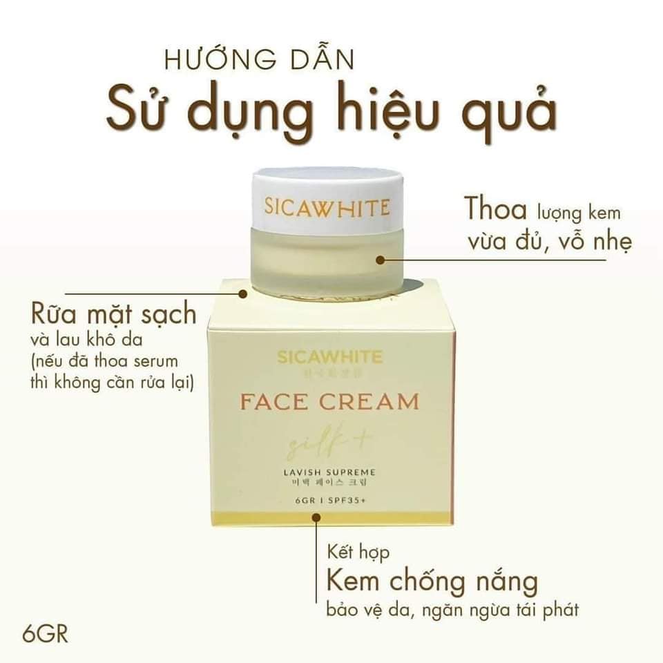 Kem lụa dưỡng da sica, face lụa face silk dưỡng da cao cấp sica white