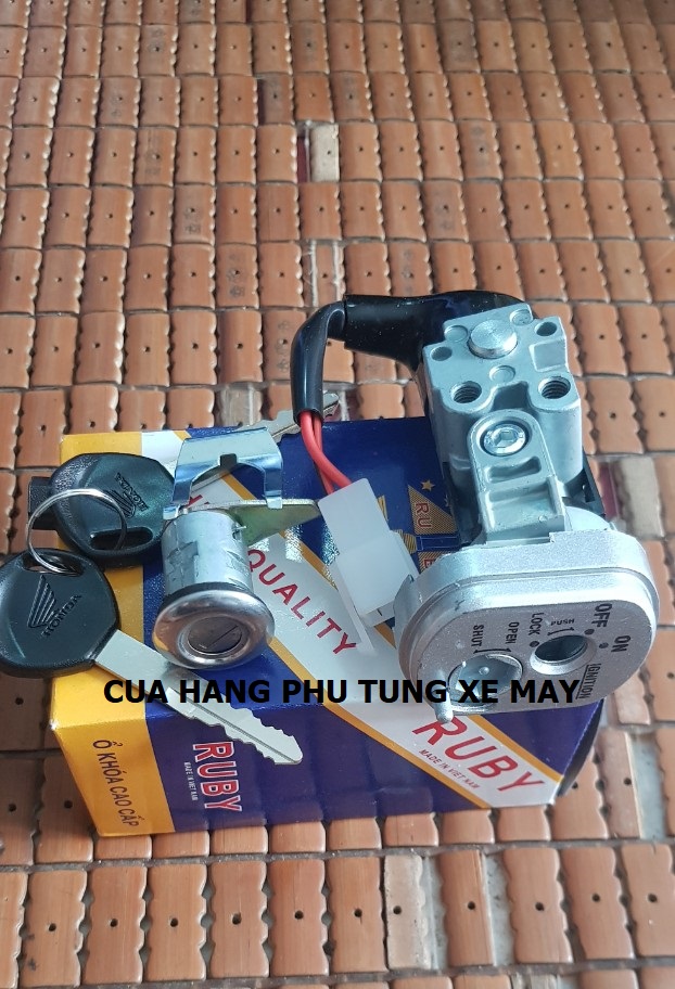 Bộ ổ khóa xe Wave S110  chìa dẹp