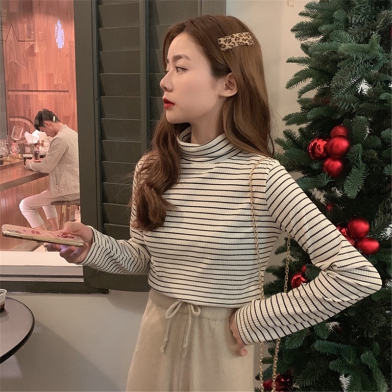 Áo giữ nhiệt KẺ nữ chất len len tăm cổ 3 phân siêu ấm