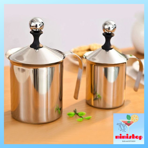 Ca Đánh Sữa Lạnh Latte Inox 2 Lớp Lưới Cao Cấp - Dụng Cụ Pha Chế