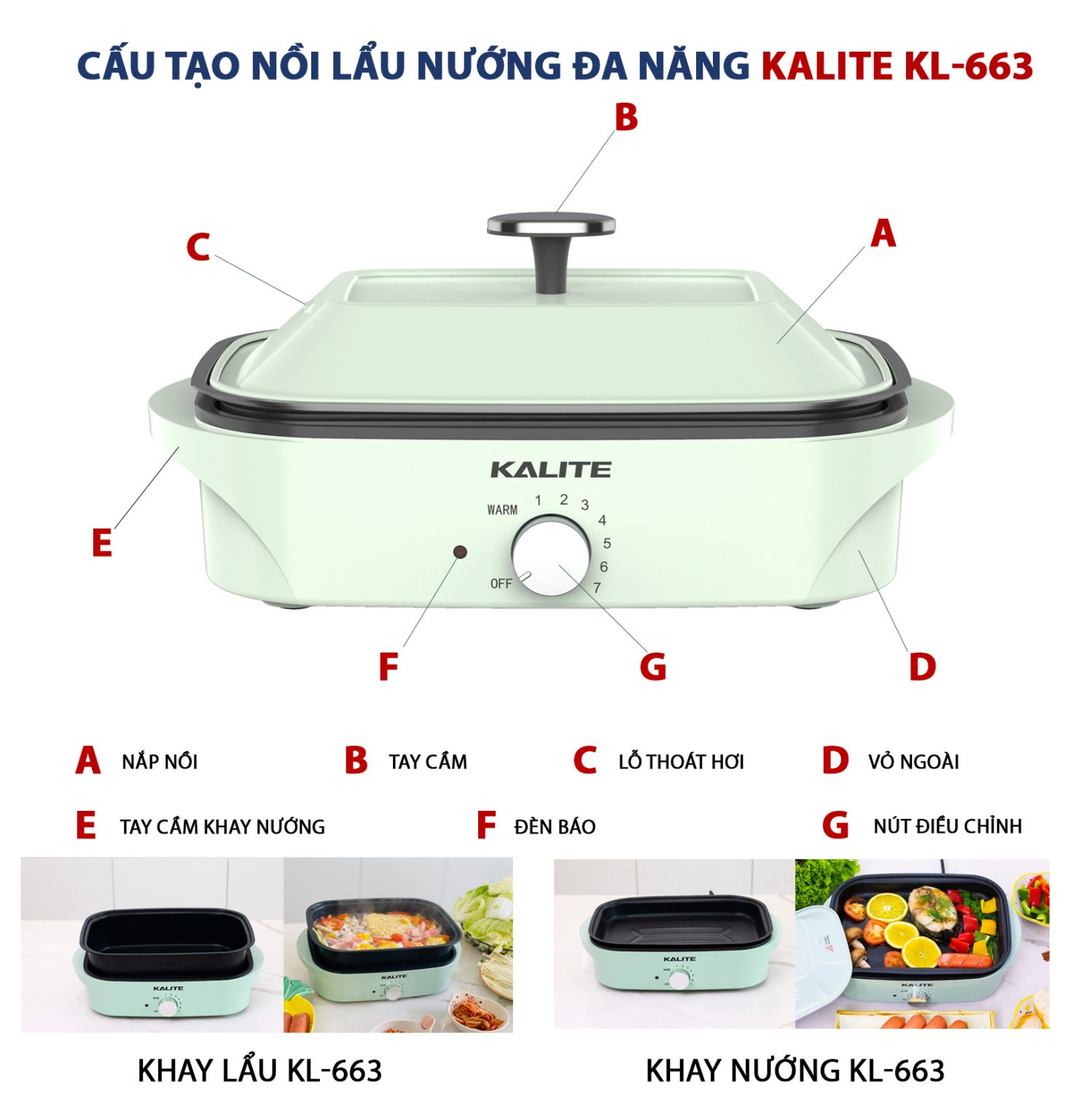 Nồi lẩu nướng điện KL-663
