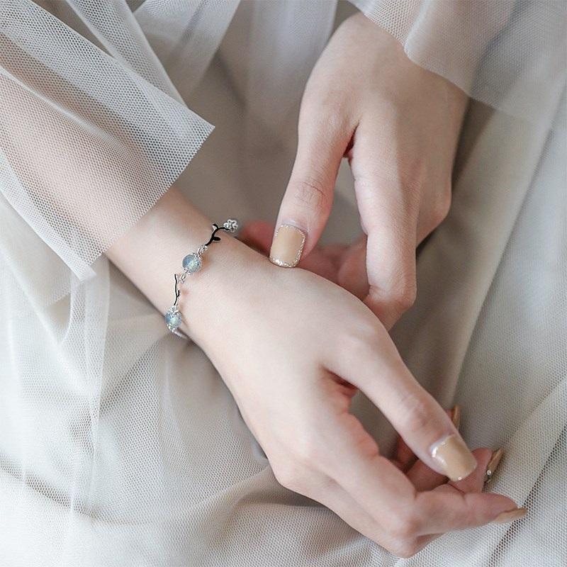 Lắc tay vòng nguyệt quế đá mặt trăng moonstone