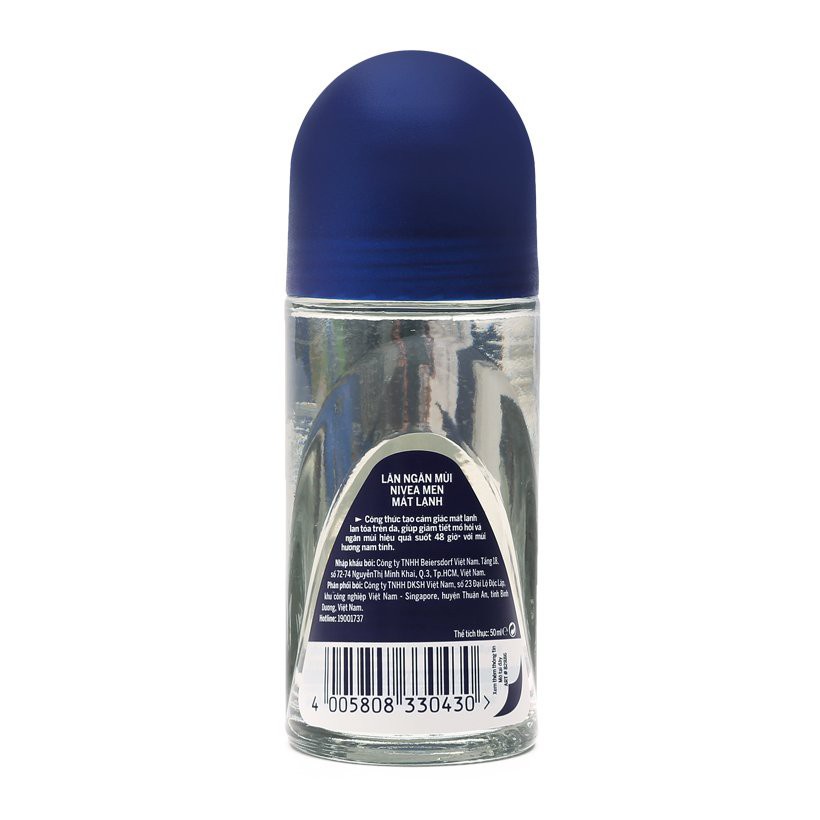 Lăn Khử Mùi Mát Lạnh Men Cool Kick Nivea 50ml