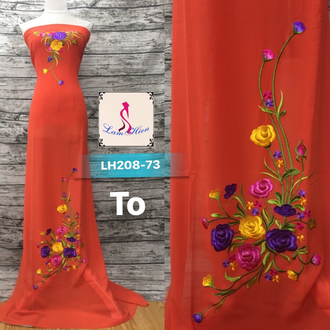 Lâm Hiền- Vải áo dài thêu LH208