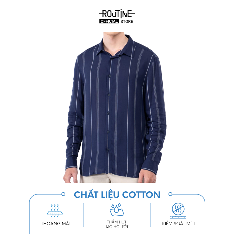Áo Sơ Mi Nam Tay Dài Kẻ Sọc Form Regular - Routine 10S21SHL015