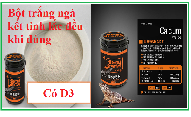 Canxi ReptileStucture cho bò sát (wthout D3 & D3)