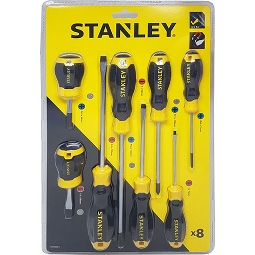 Bộ tuốc nơ vít dẹp và bake 8 cây stanley stmt66673