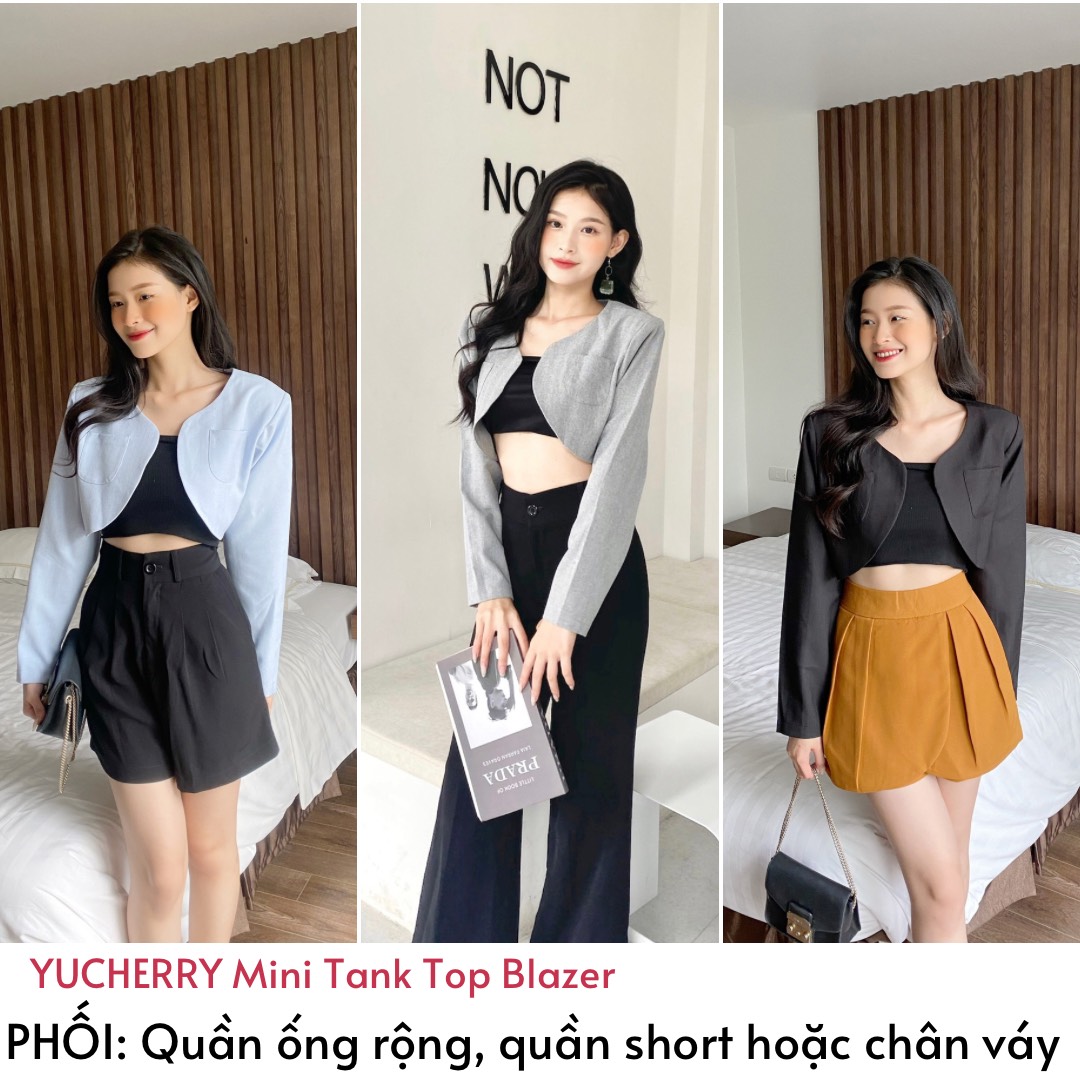 YU CHERRY | Áo Mini Tank Top Blazer YA428