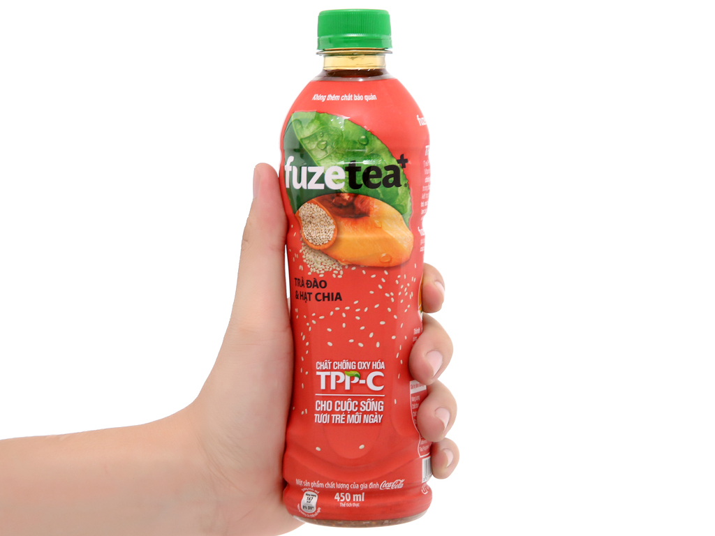 [Siêu thị WinMart] - Trà đào và hạt chia Fuzetea chai 450ml