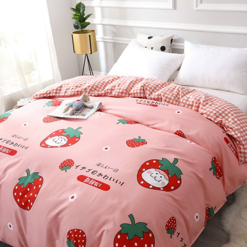 Trọn Bộ 4 Món Cotton Poly Nhập Mẫu DÂU NHẬT dễ thương,sang chảnh