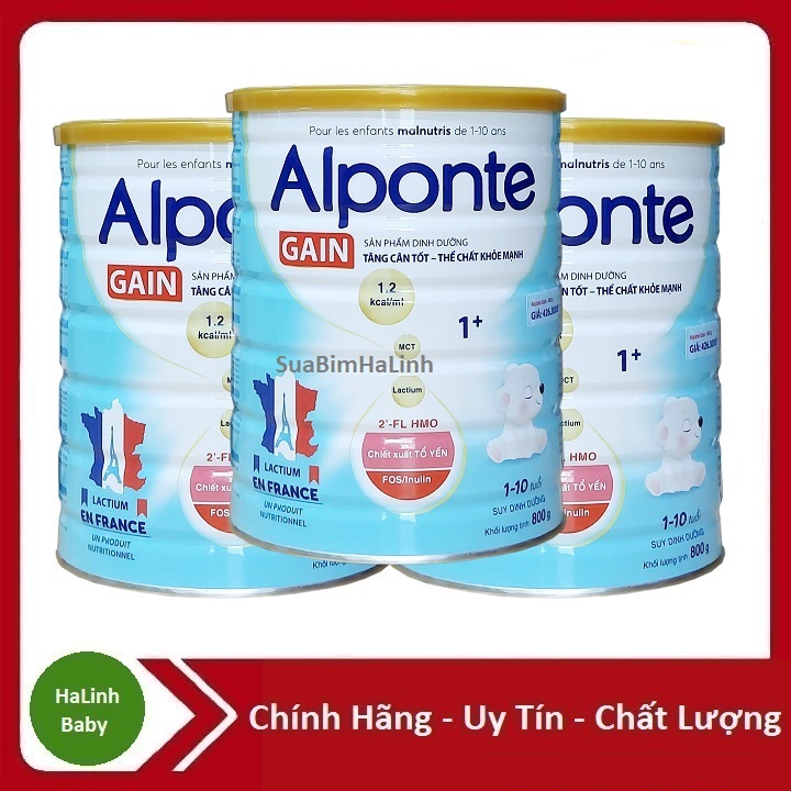 Combo 3 Lon Sữa Alponte Gain 0+ 1+ 800g HSD 2026