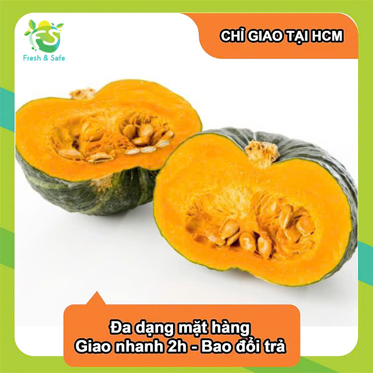 [HOẢ TỐC HCM] Bí đỏ tròn xẻ miếng - 1kg